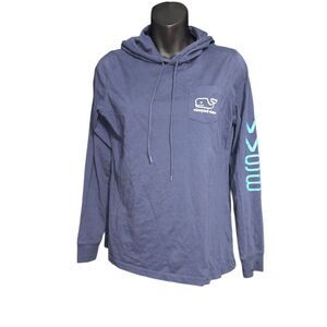 Nice Vineyard Vines Hoodie Womens size XS Blue VV98 T Shirt Pullover Lightweight